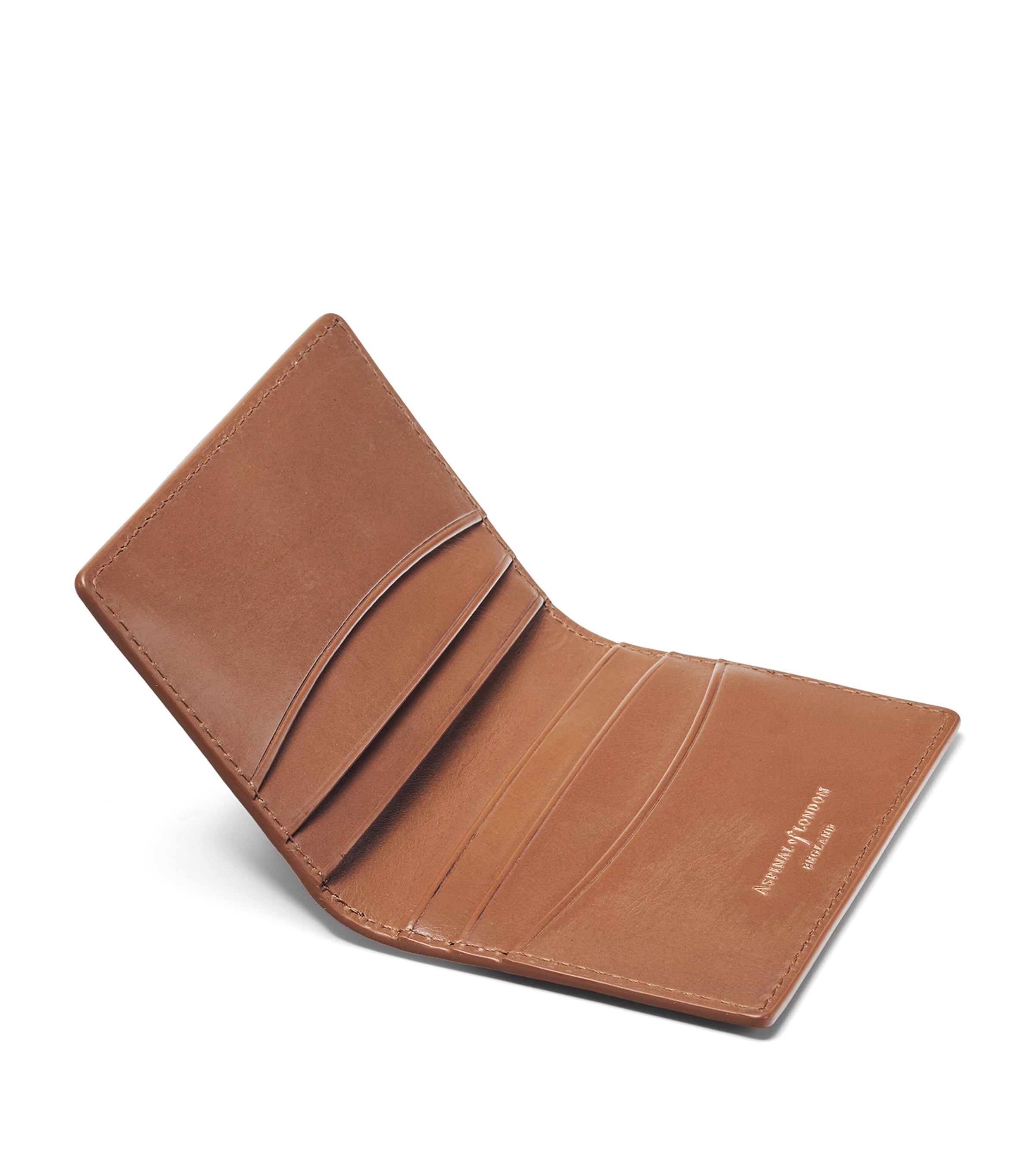 Leather Double Fold Card Holder LATTE Image 2