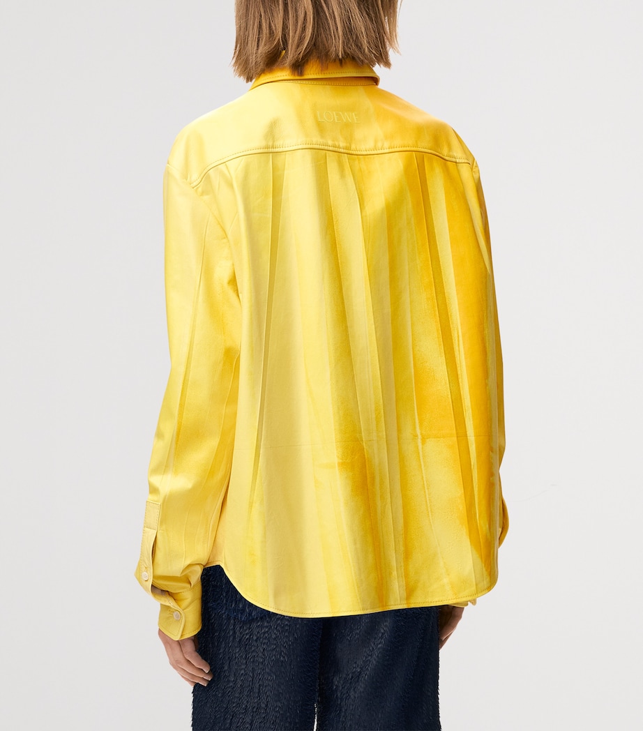 LOEWE Womens Lambskin Dyed Shirt Yellow Image 4