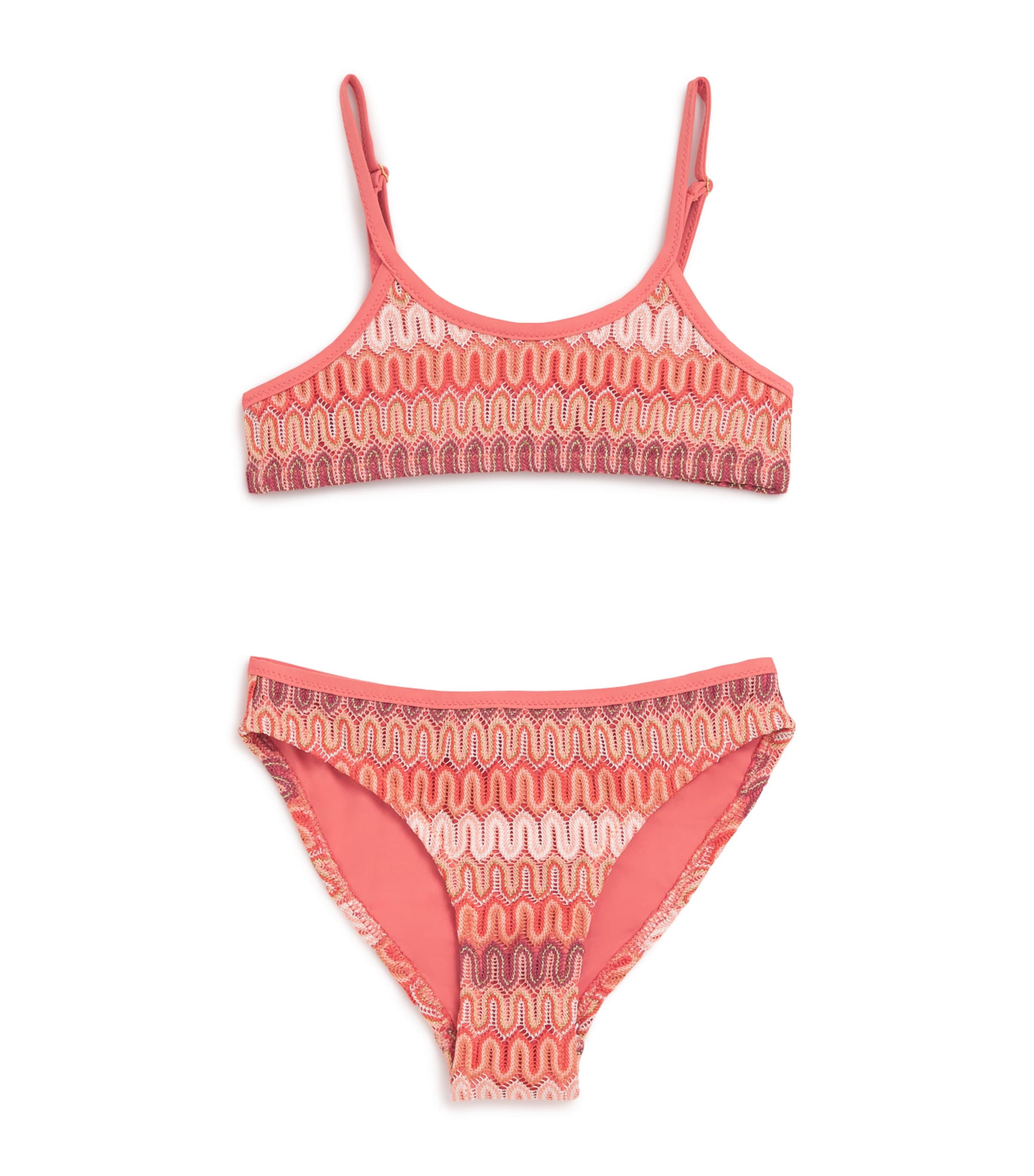 Zigzag Coral Bikini (6-14 Years) CORAL / GOLD Image 1