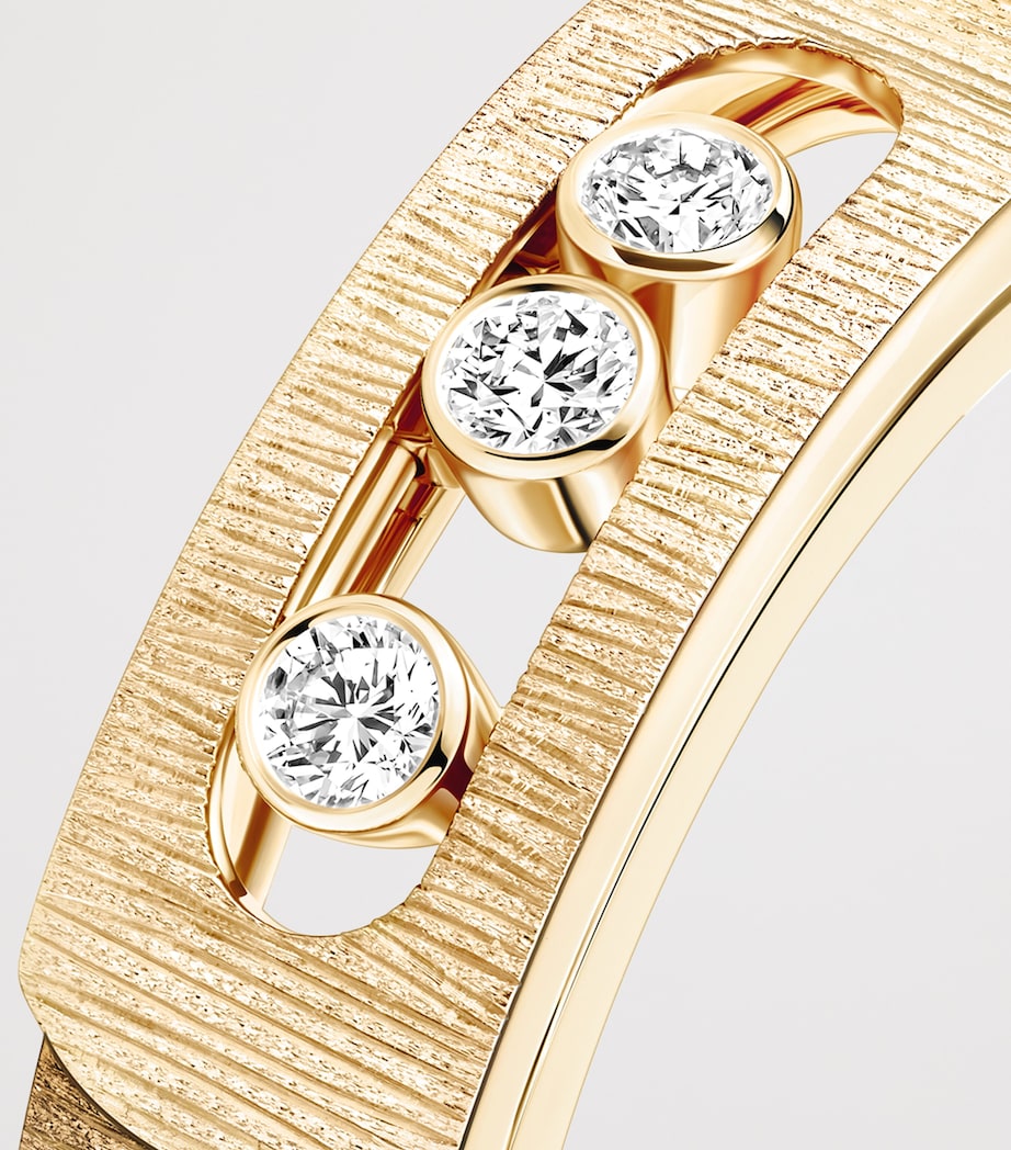 Messika Move Noa Diamond and Yellow Gold Chiselled Ring Yellow Gold Image 2