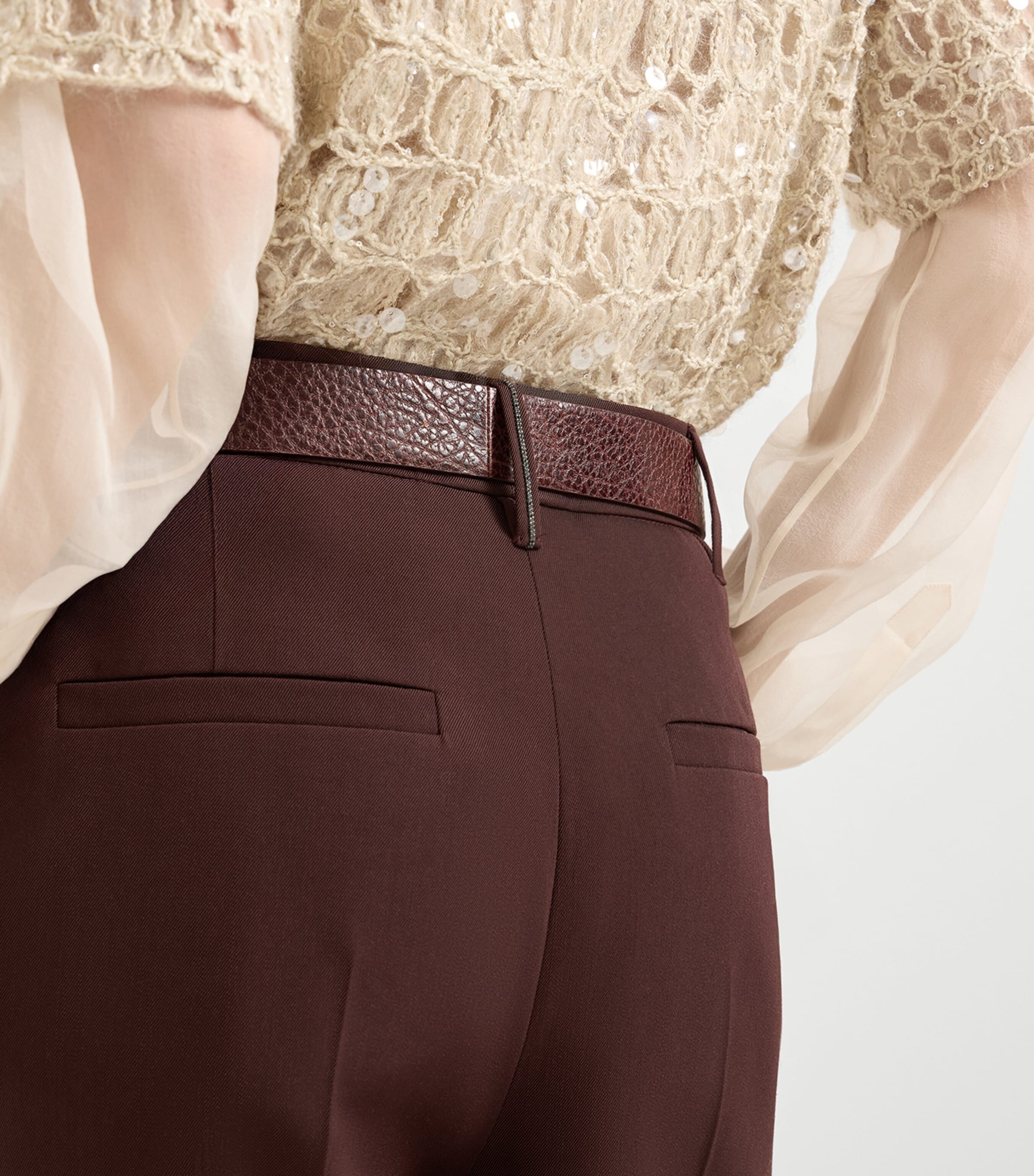 Virgin Wool-Cotton Slouchy Trousers C4243 Image 5