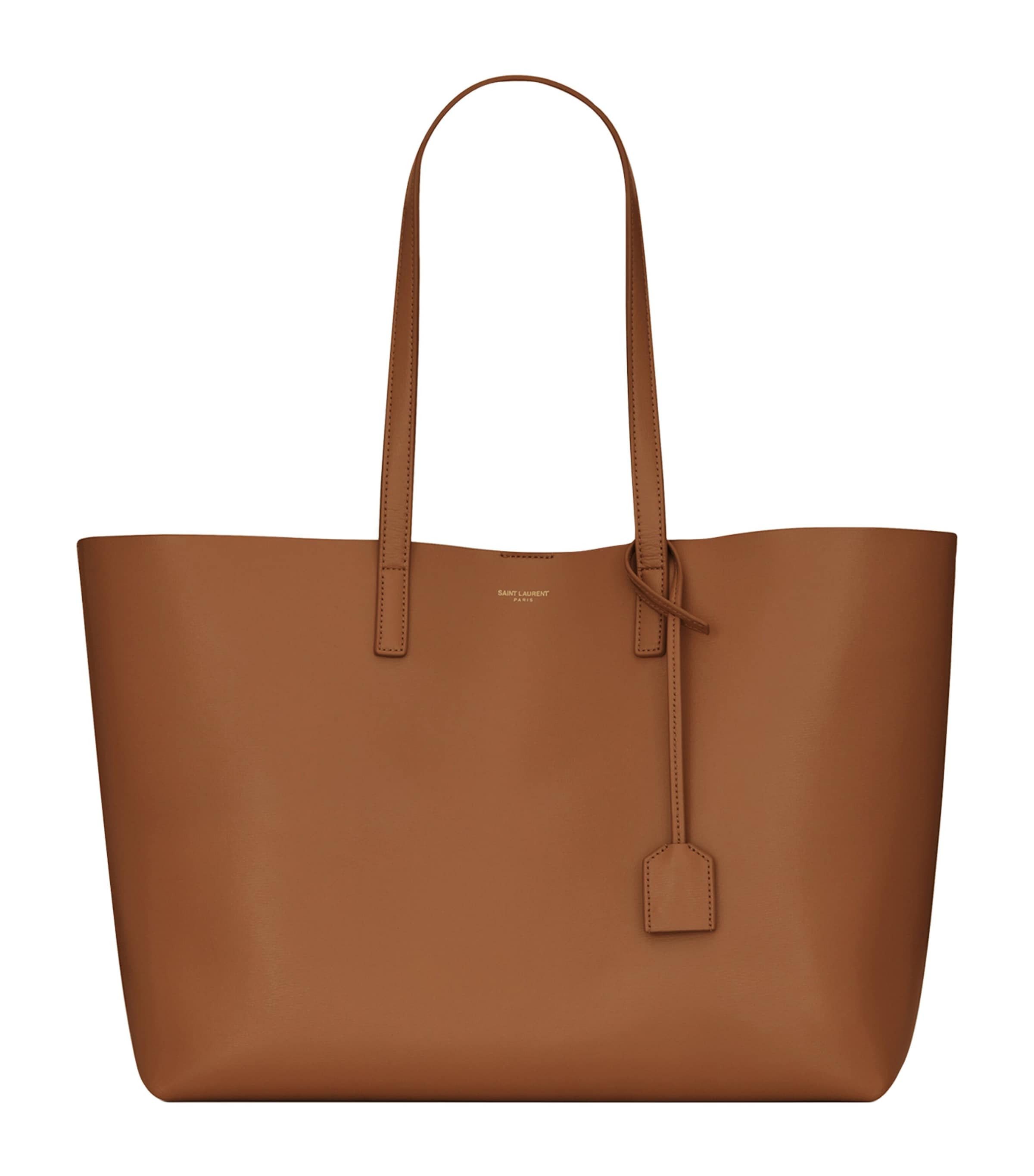 Saint Laurent Leather East/west Shopper Bag In Red