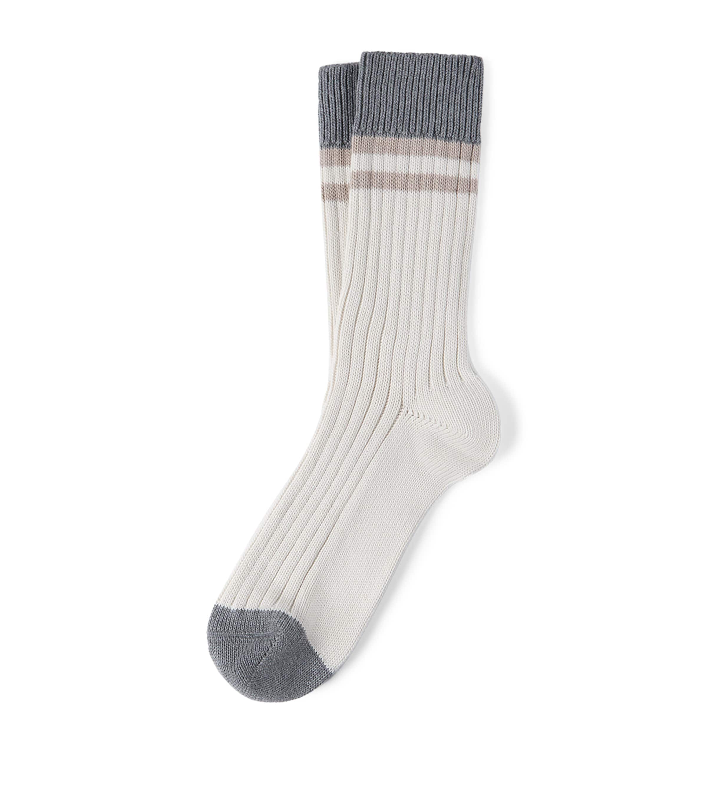 Brunello Cucinelli Mens Cotton Stripe Socks Image 1