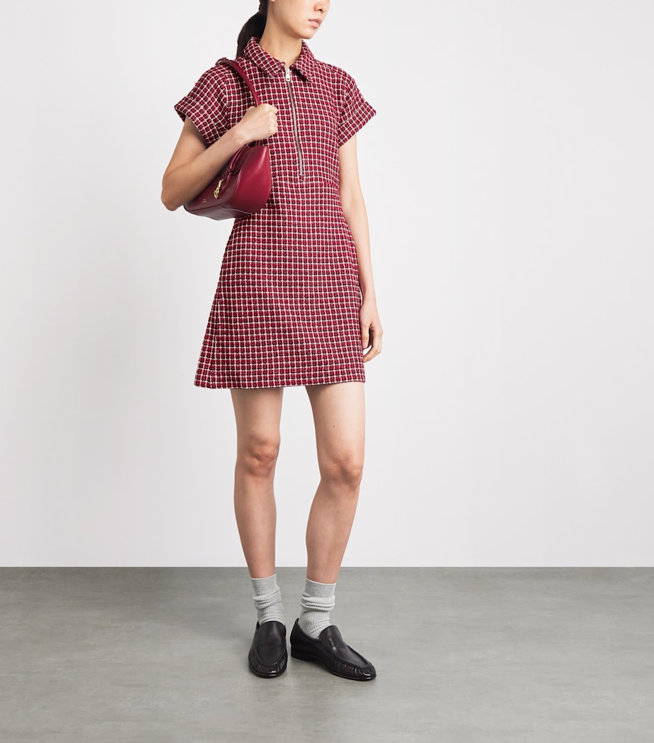 ME+EM Womens Fit-and-Flare Jacquard Mini Dress Pomegranate Red Image 2