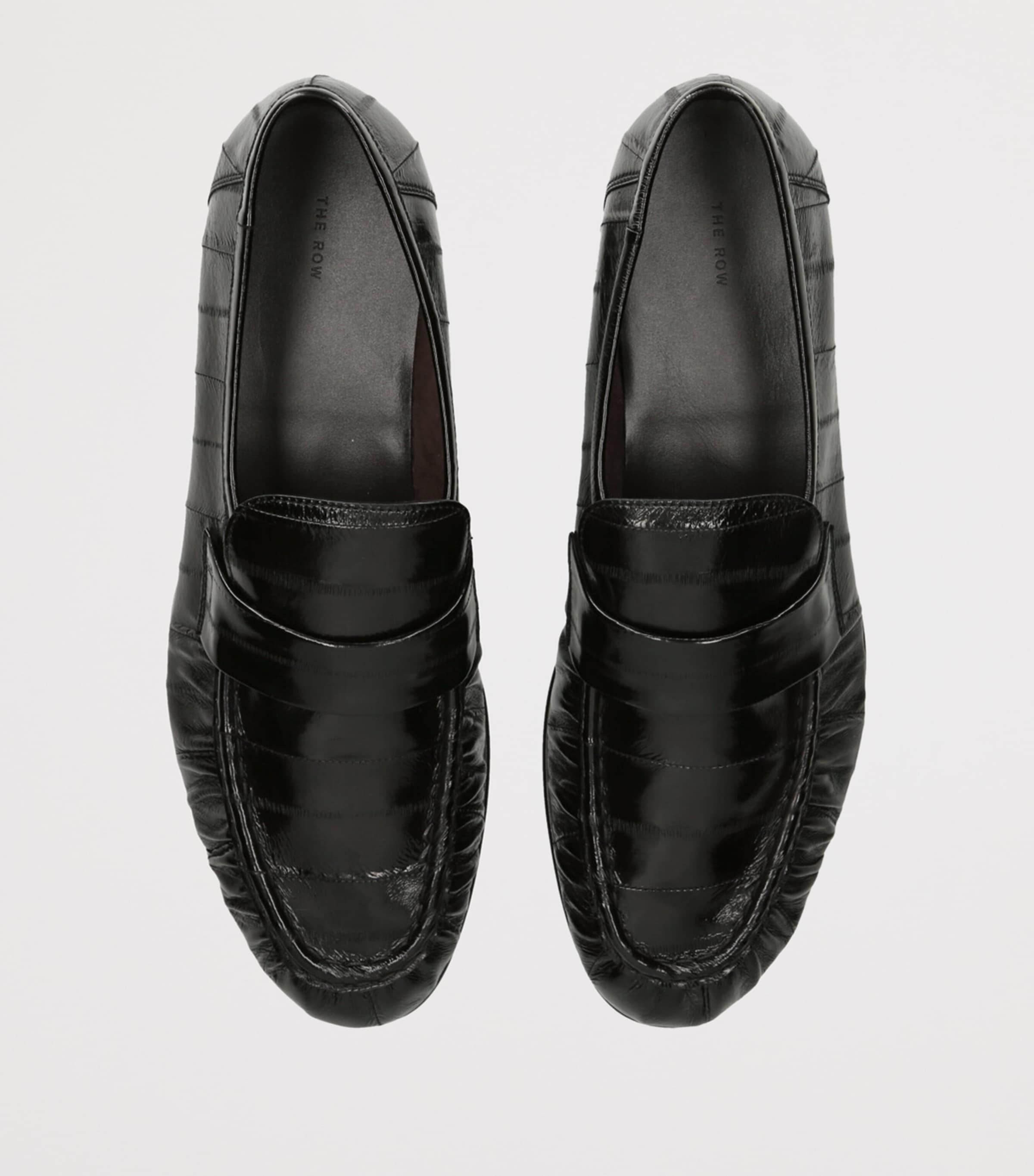 The Row Black Soft Eel Loafers | Harrods US