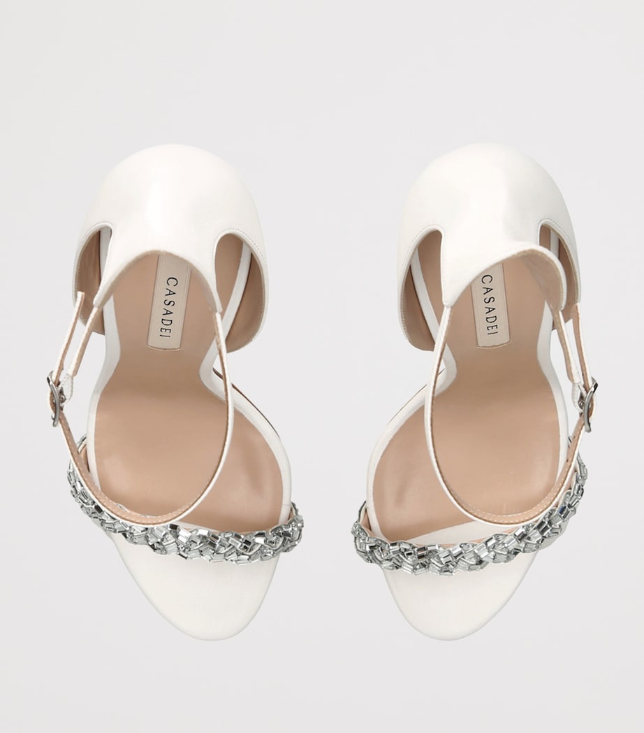 Leather Blade Starlink Strap Heeled Sandals 120 WHITE Image 4