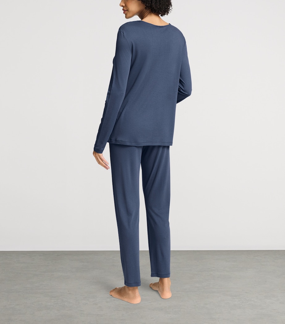Hanro Womens Tyra Pyjama Set Vintage Indigo Image 4