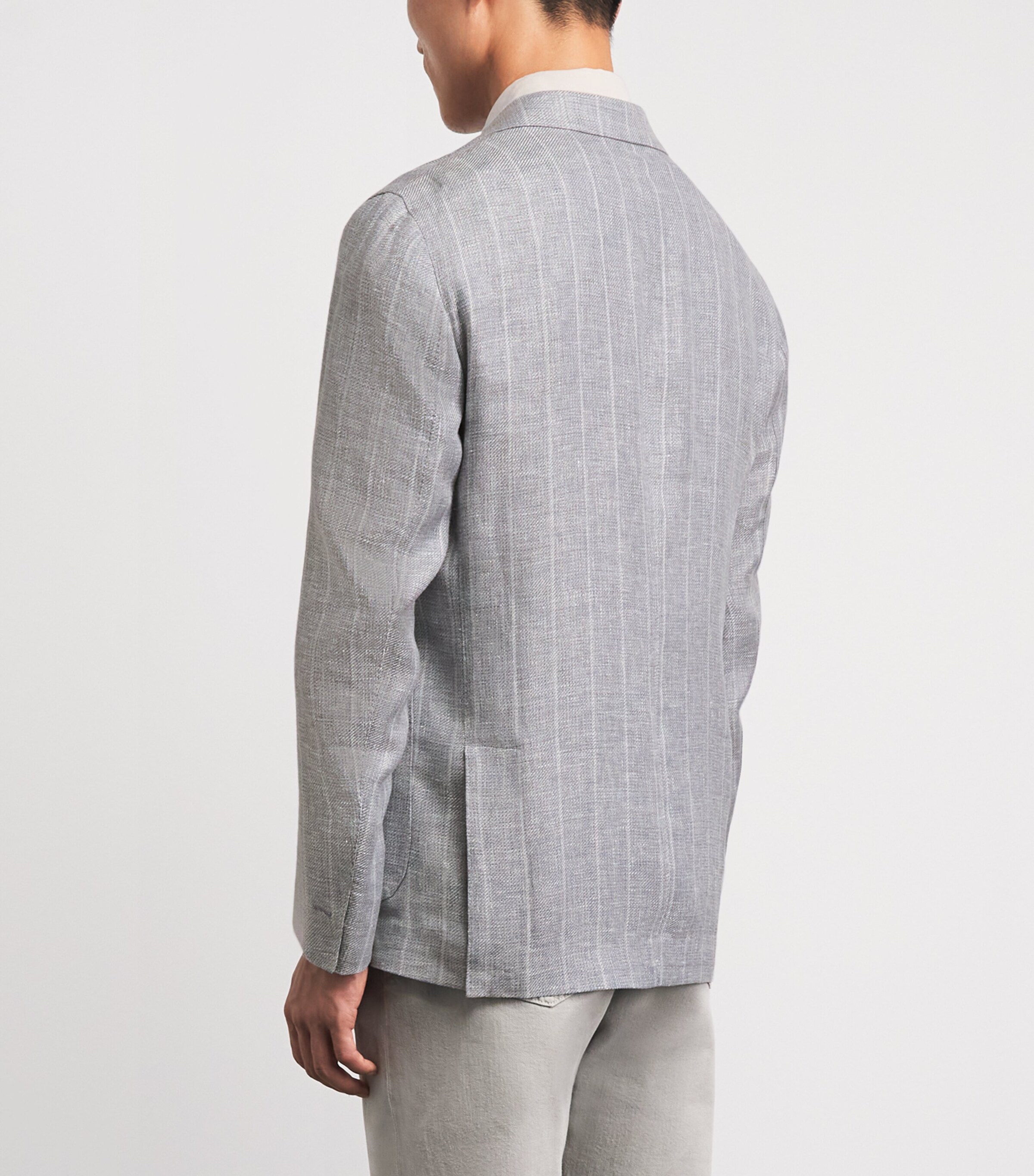 Eleventy Mens Linen-Cashmere-Silk Blazer Zucchero Image 5