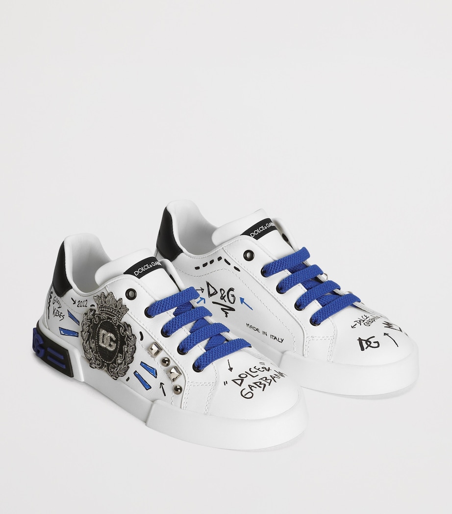 Embellished Portofino Low-Top Sneakers HWF57-SCRITTE BIANCO Image 5