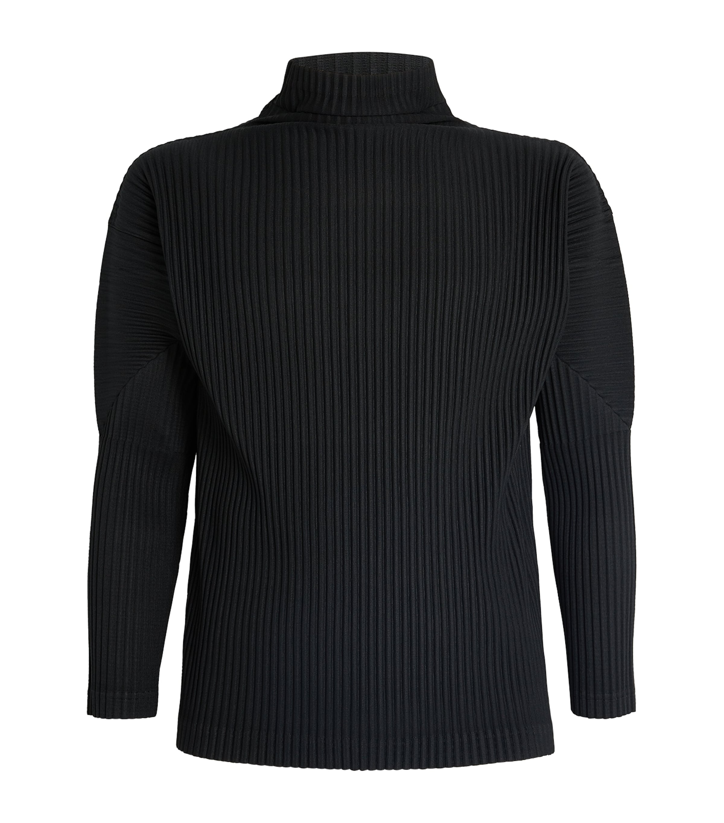 Shop Issey Miyake Long-sleeve Pleated T-shirt In Black