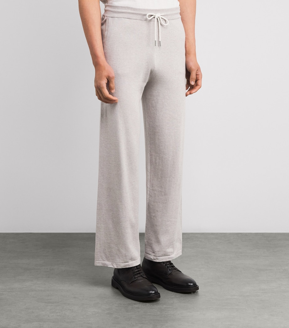 Cotton-Silk-Cashmere Wide-Leg Sweatpants FUMO GREY NEW IVORY Image 3