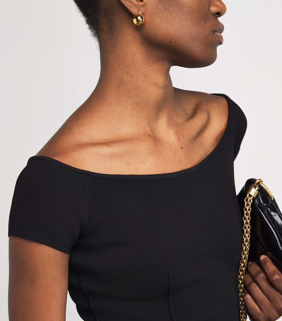 Milano-Knit Foin Compact Maxi Dress BLACK Image 4