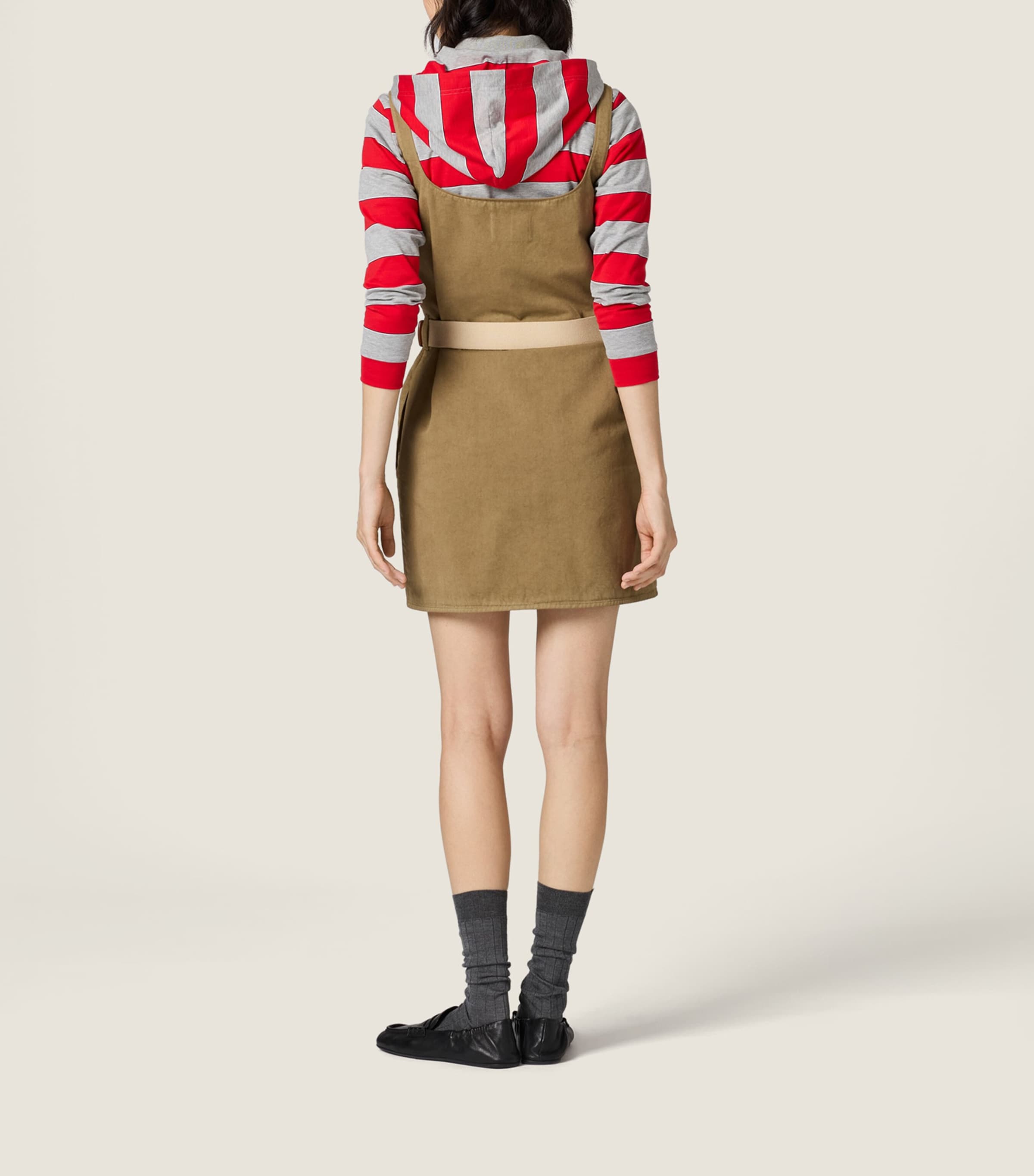 Miu Miu Womens Cotton Belted Mini Dress Image 3