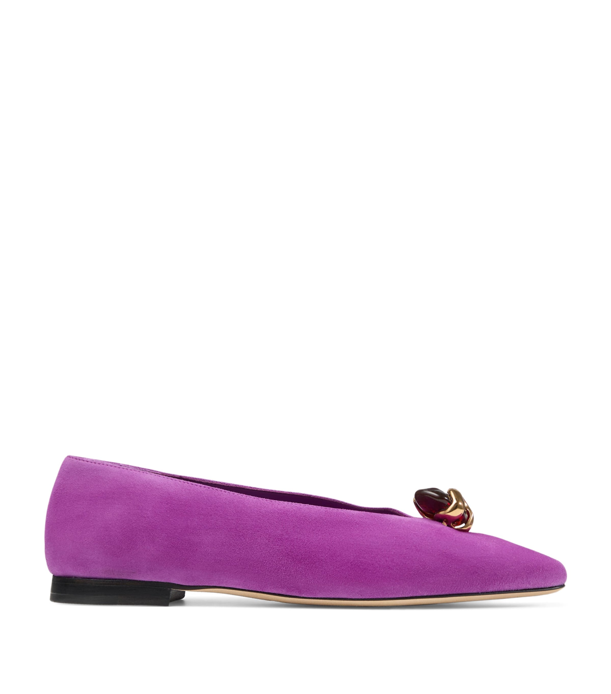 Jimmy Choo Womens Margot Suede Ballet Flats Violet Orchid/dark A Image 1