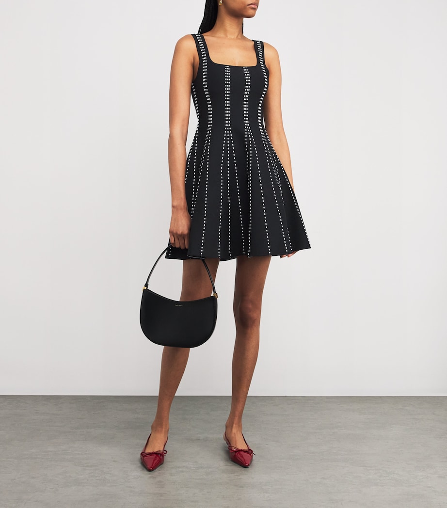 Jacquard-Stripe Mini Dress BLACK/ECRU Image 2