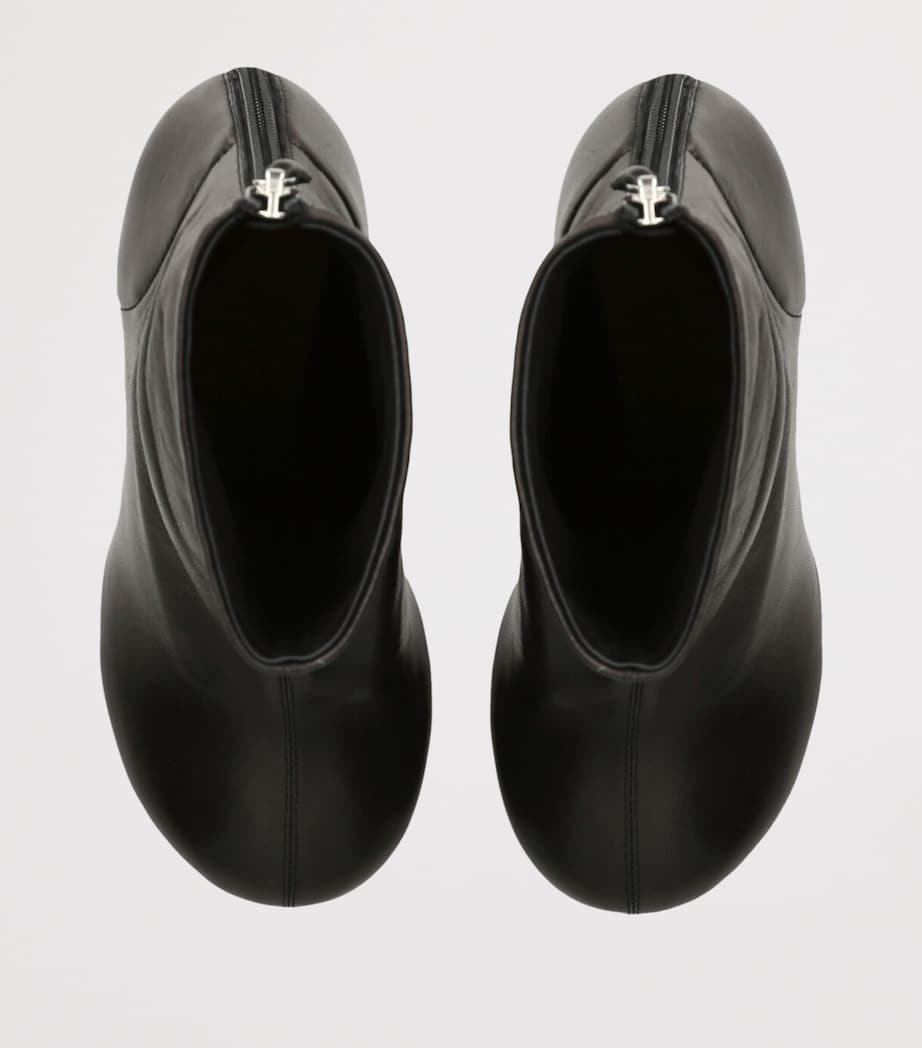 Leather Iris Ankle Boots 95 BLACK Image 4