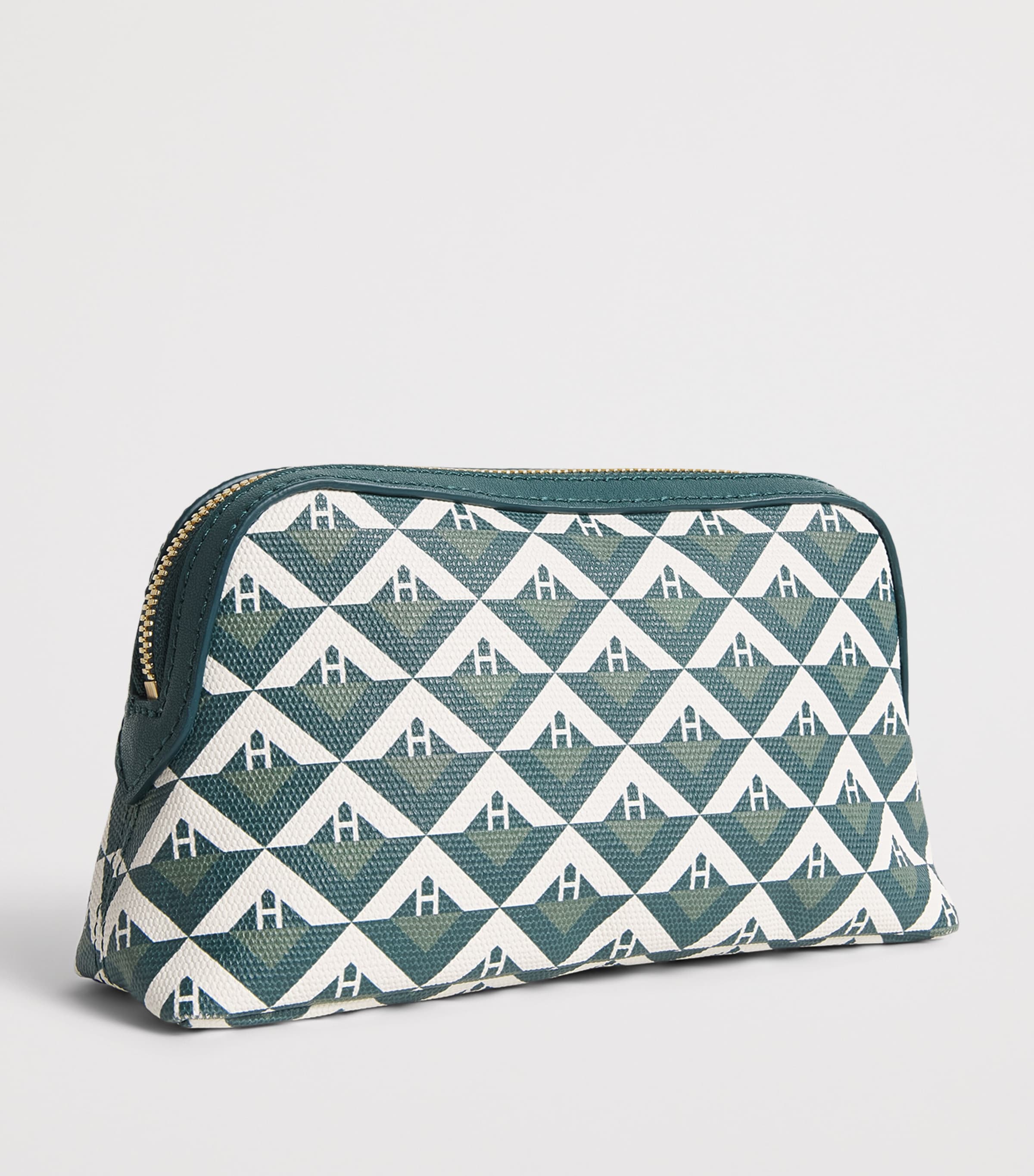 Harrods Coated Canvas Geometric Wash Bag Black Image 2