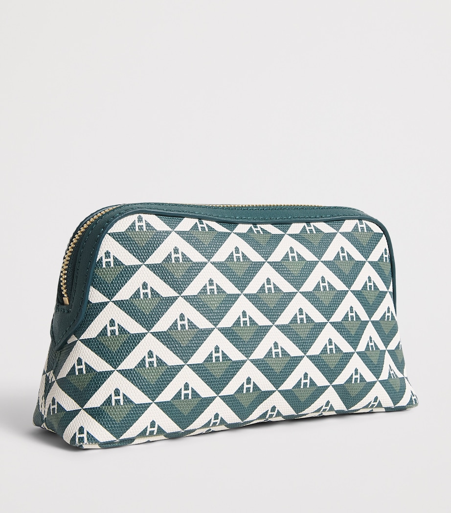 Harrods Coated Canvas Geometric Wash Bag Black Image 2