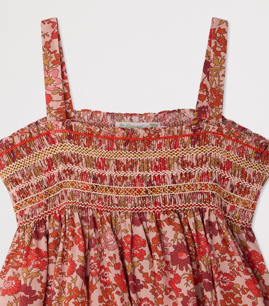 Bonpoint Cotton Floral Maxi Dress (10-14 Years) Fleurs Rose Image 3