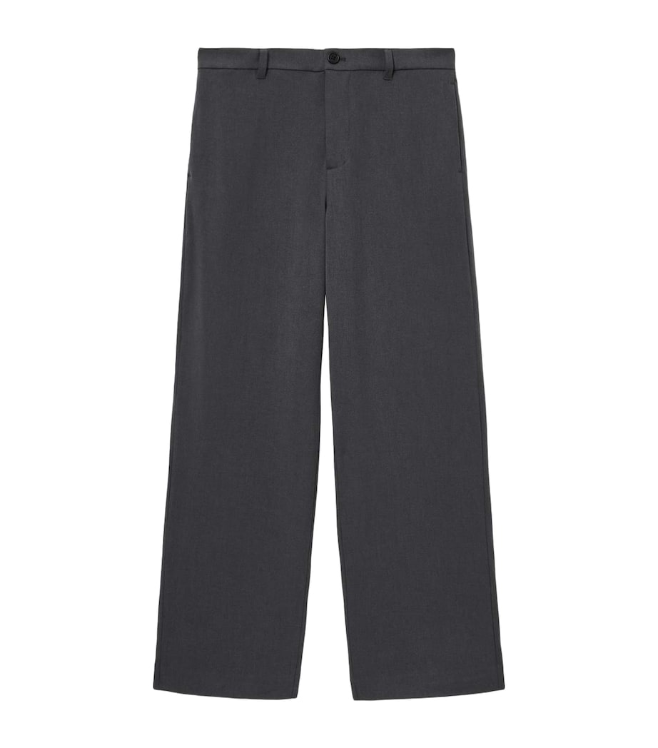 AllSaints Mens Wide-Leg Halla Trousers Charcoal Grey Image 1