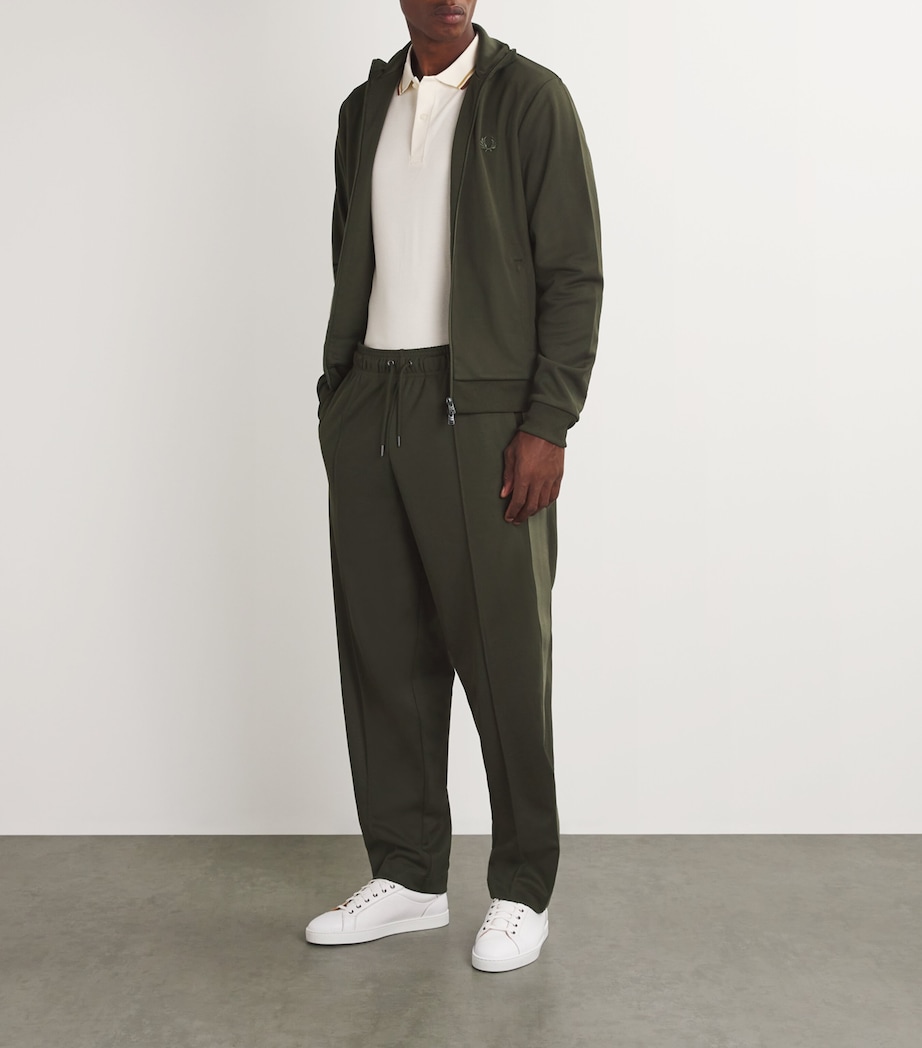 Fred Perry Mens Tape-Side Logo Track Pants Hunting Green Image 2