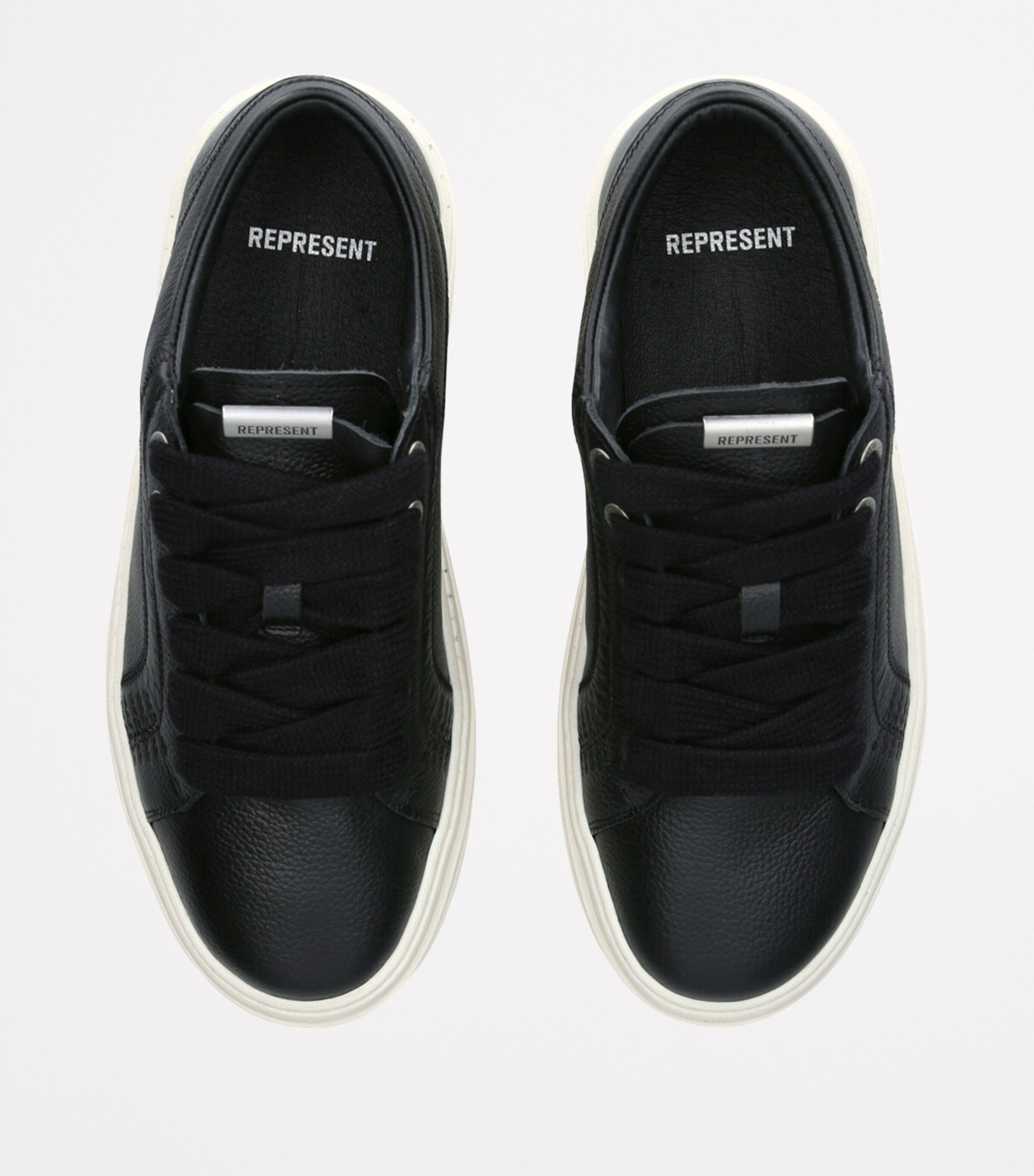 Tumbled Leather HTN Sneakers BLACK Image 4