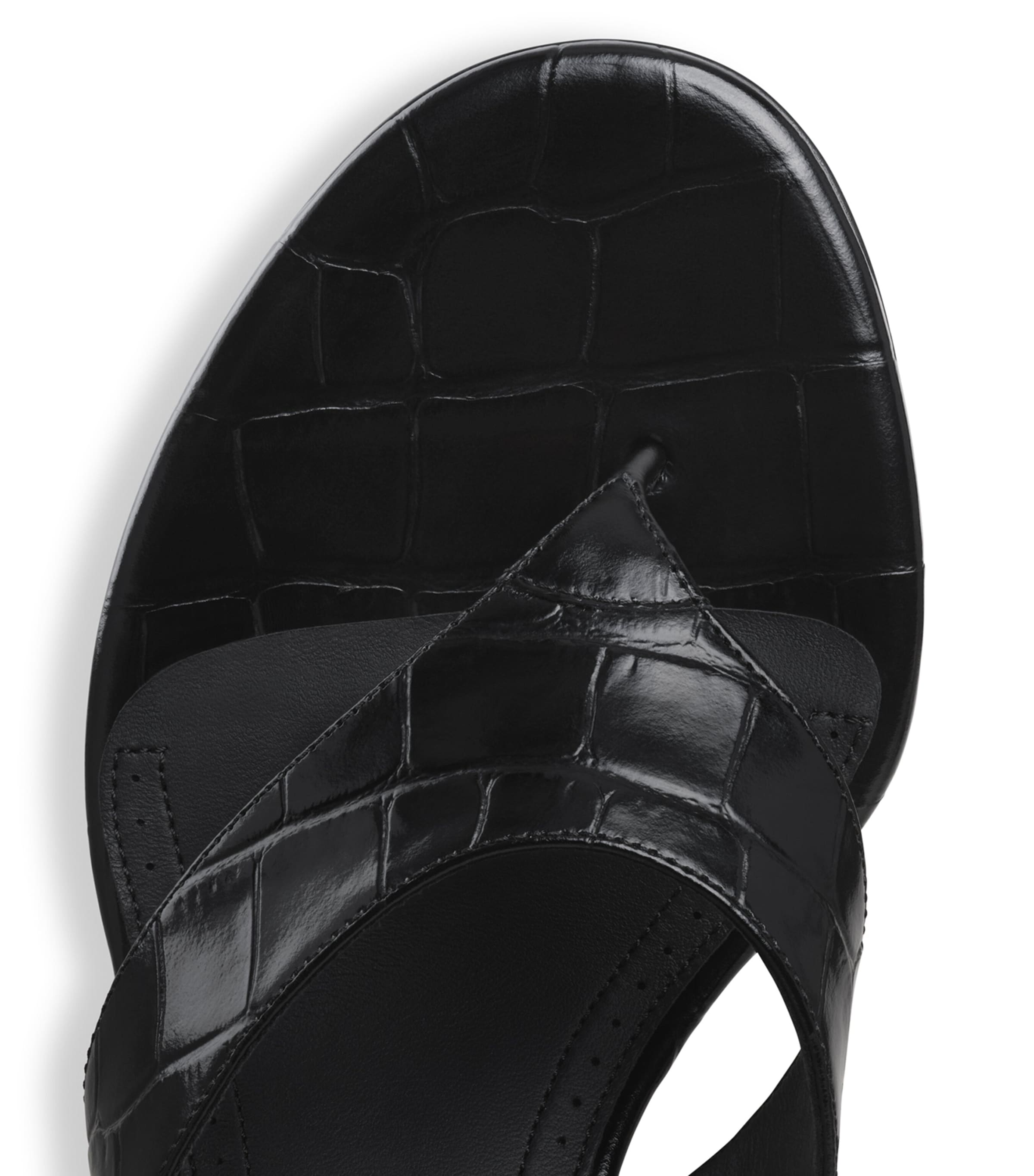 Alaïa Croc-Embossed Leather Thong Mules 55 Black Image 4