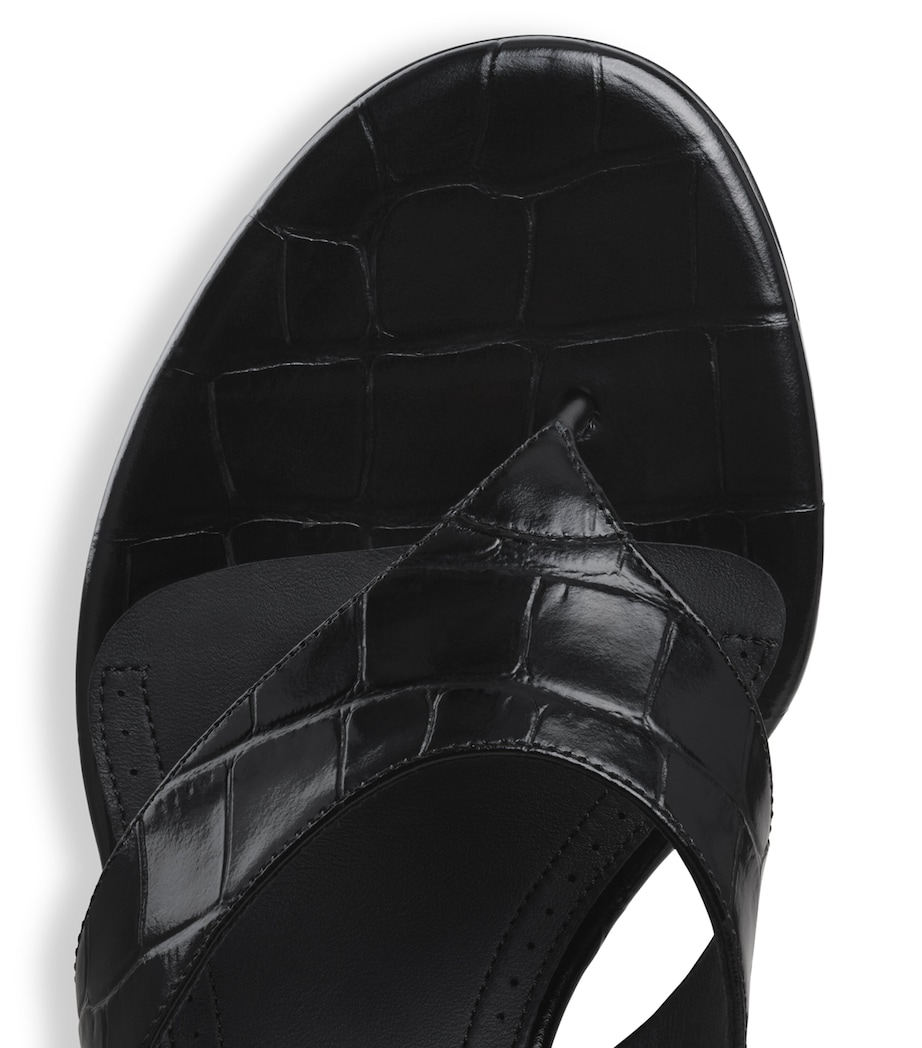 Alaïa Croc-Embossed Leather Thong Mules 55 Black Image 4