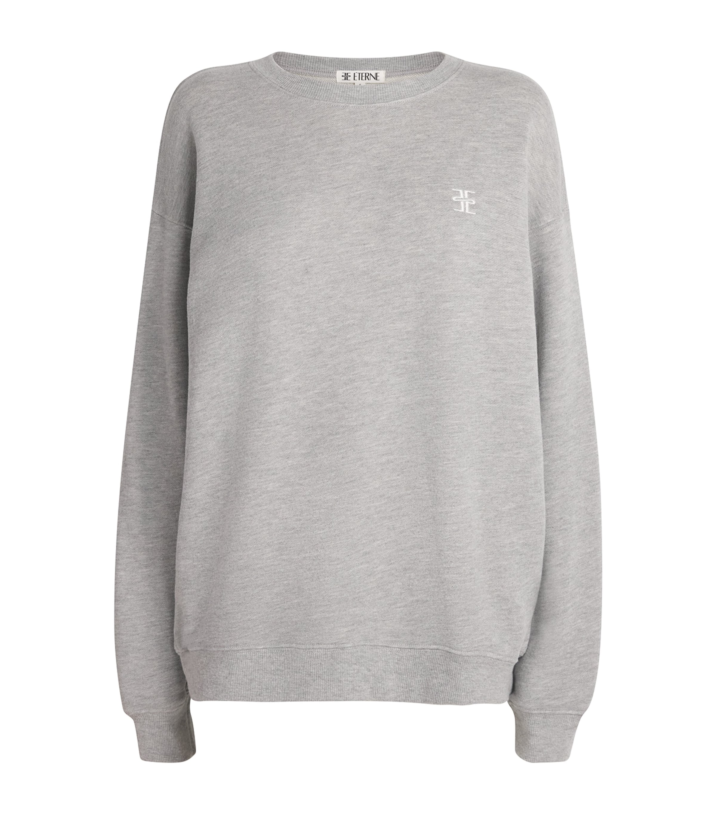 ÉTERNE Womens French Terry Oversized Sweatshirt Heather Grey Image 1