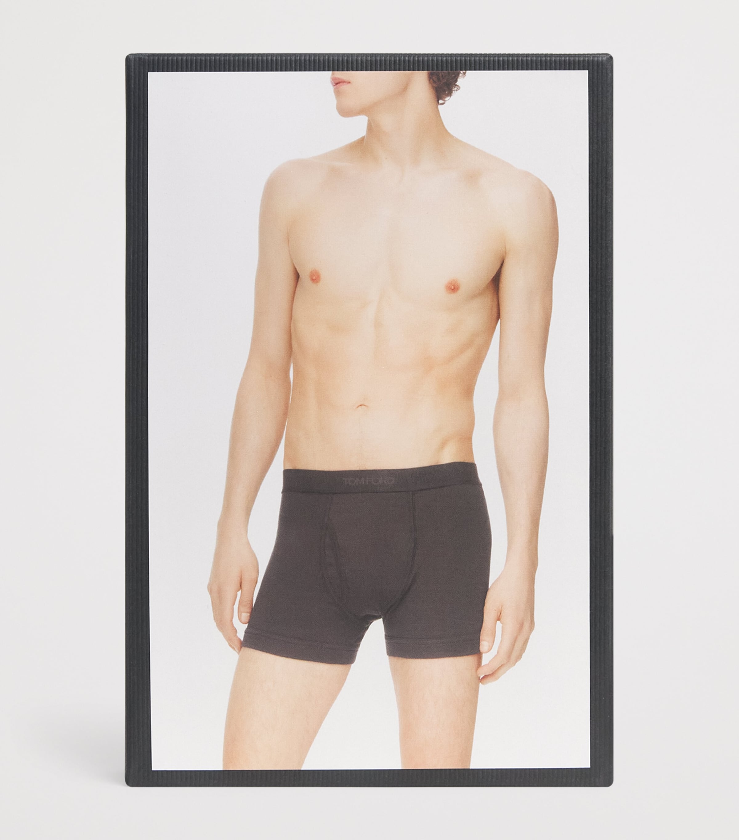 TOM FORD Mens Stretch-Cotton Logo Boxers Navy Image 4