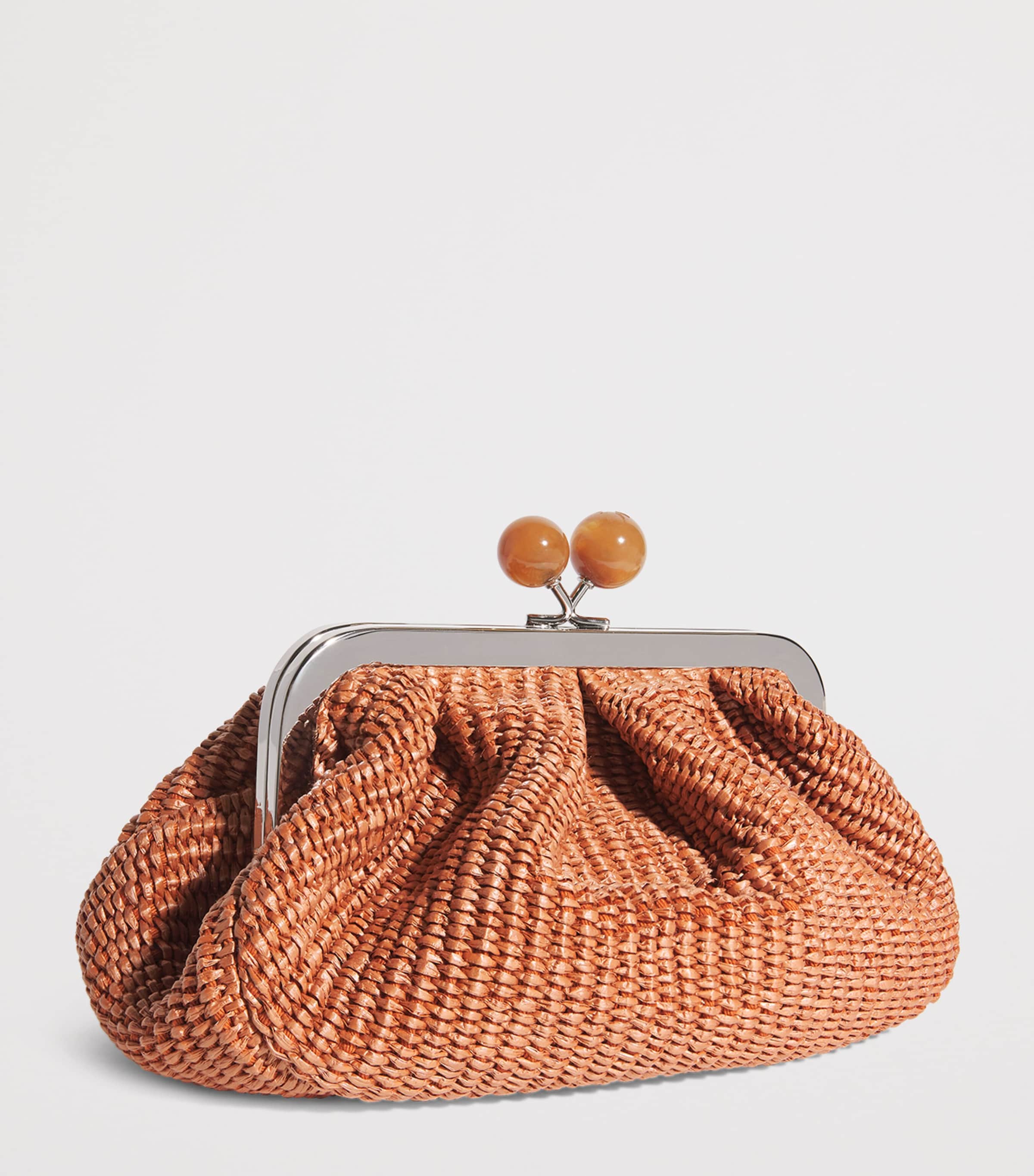 Small Raffia-Effect Pasticcino Bag RUST Image 3