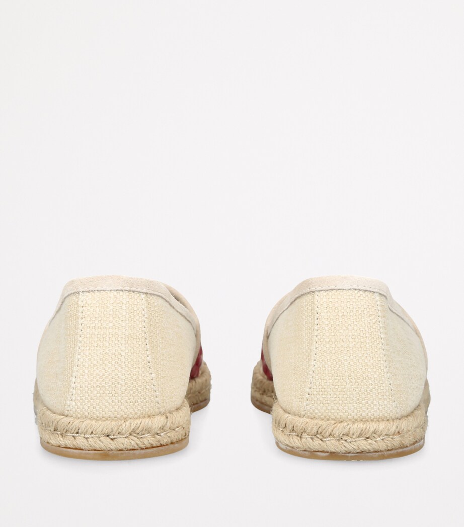 Brunello Cucinelli Kids Raffia Stripe Espadrilles Cream Comb Image 2
