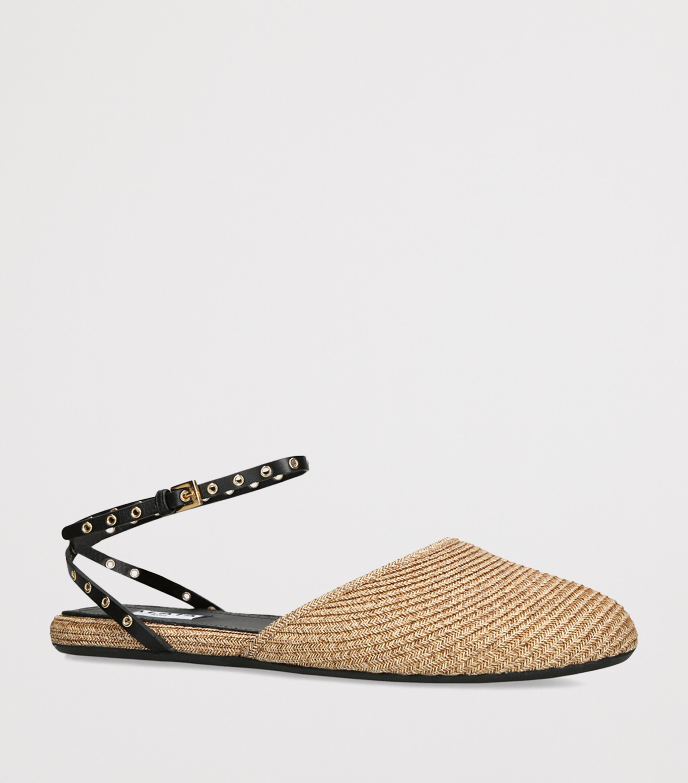 Raffia-Leather Espadrilles BEIGE COMB Image 3