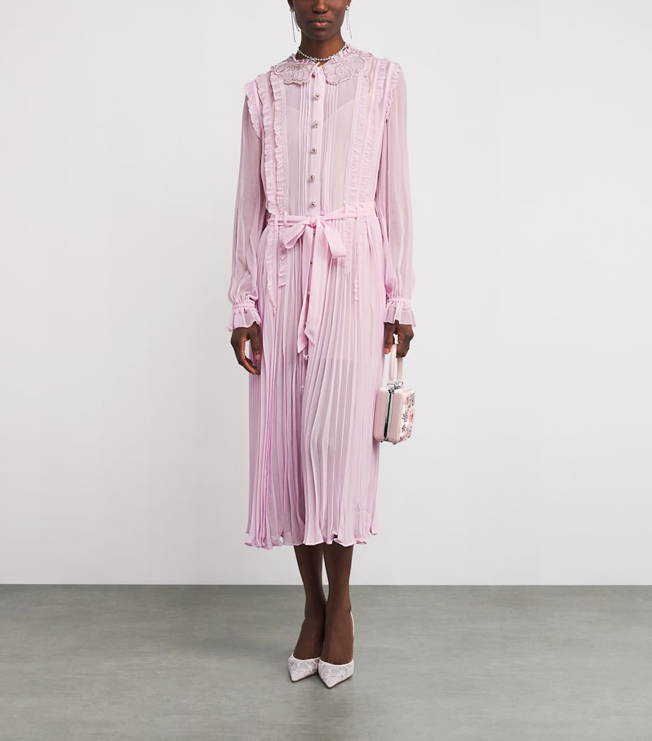 Georgette Ruffled Midi Dress PINK Image 2