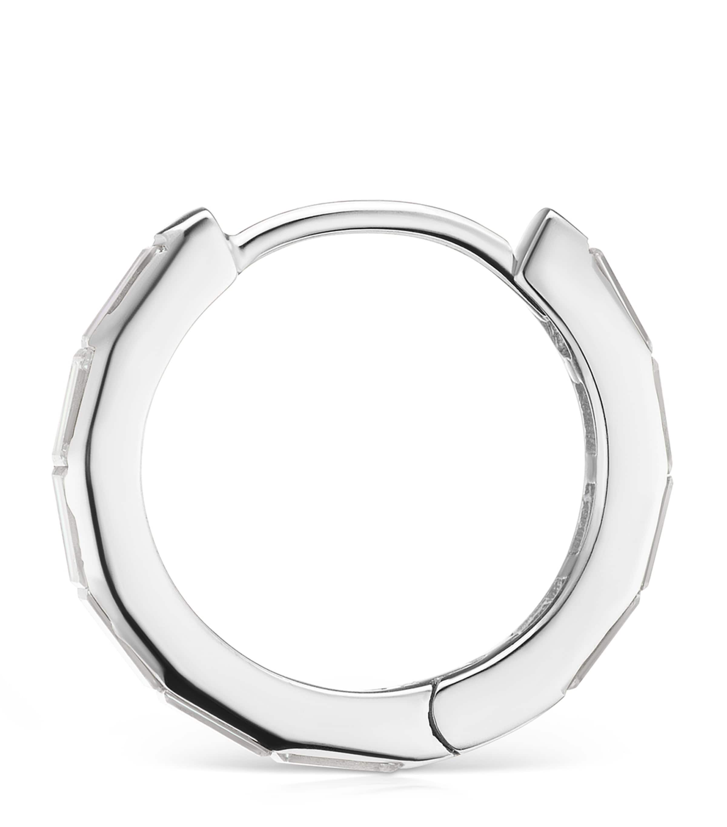 Maria Tash White Gold Invisible Set Baguette Diamond Eternity Hoop Earring In White