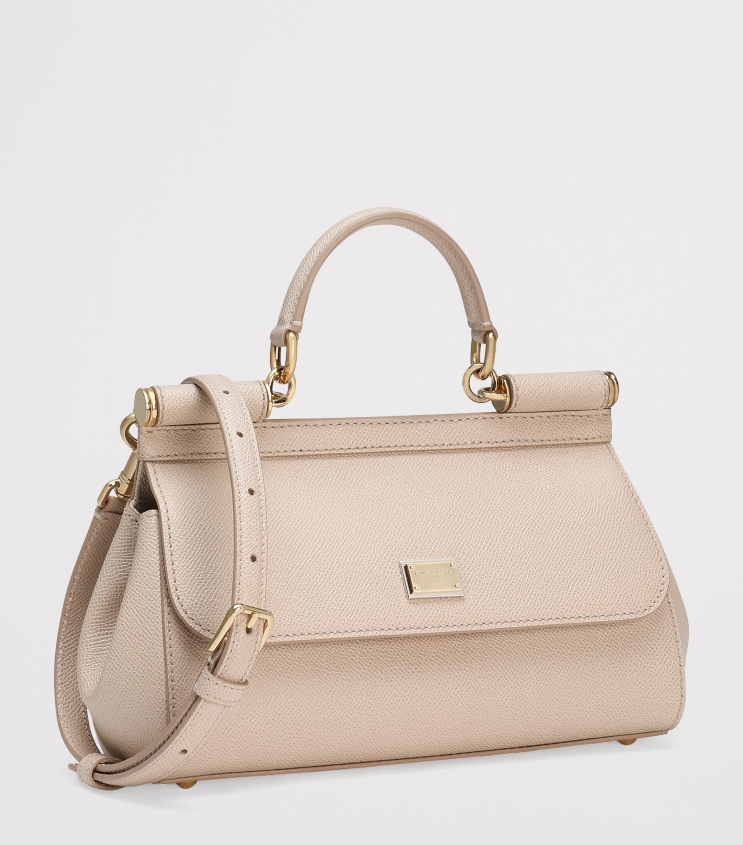 Dolce&Gabbana Leather Sicily Top-Handle Bag Light Pink Image 3