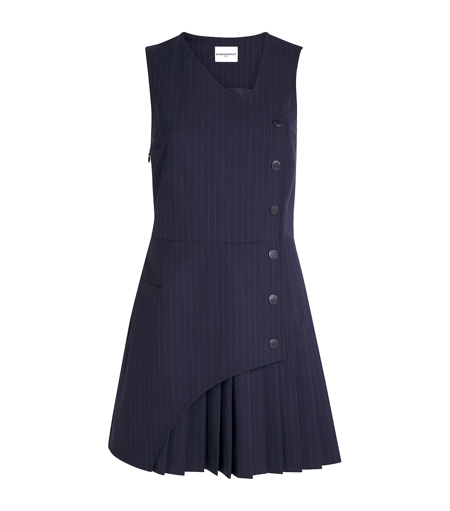 Claudie Pierlot Womens Wool-Blend Stripe Mini Dress Dual Color Image 1