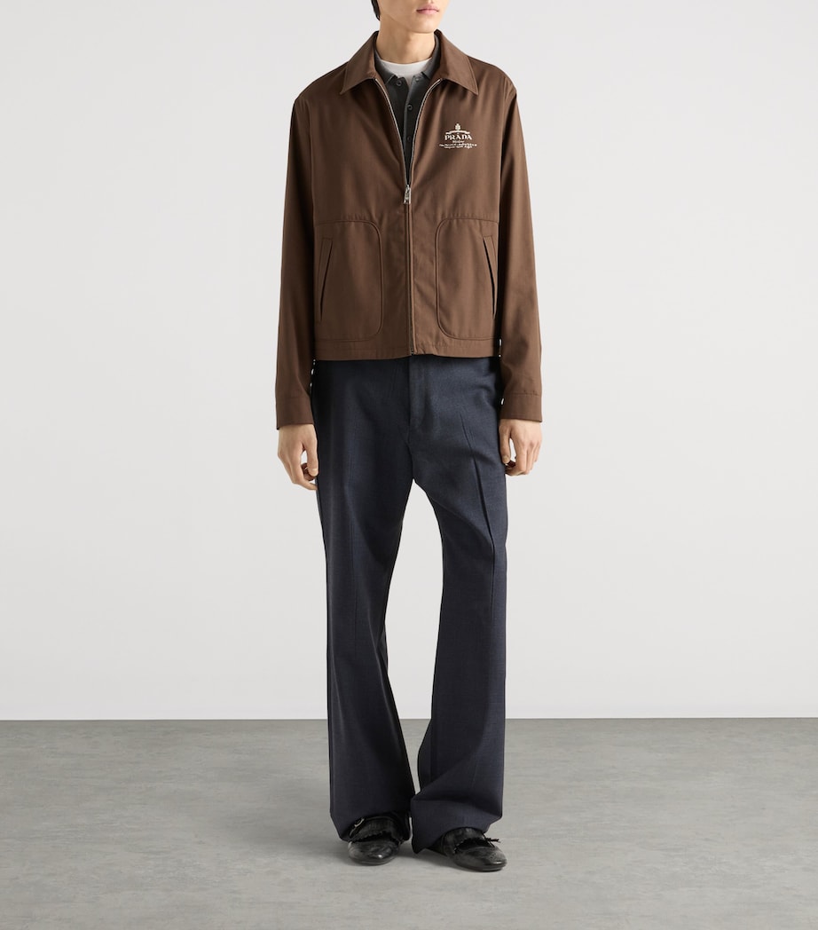 Technical Cotton Zip-Up Blouson Jacket F0192 Image 2