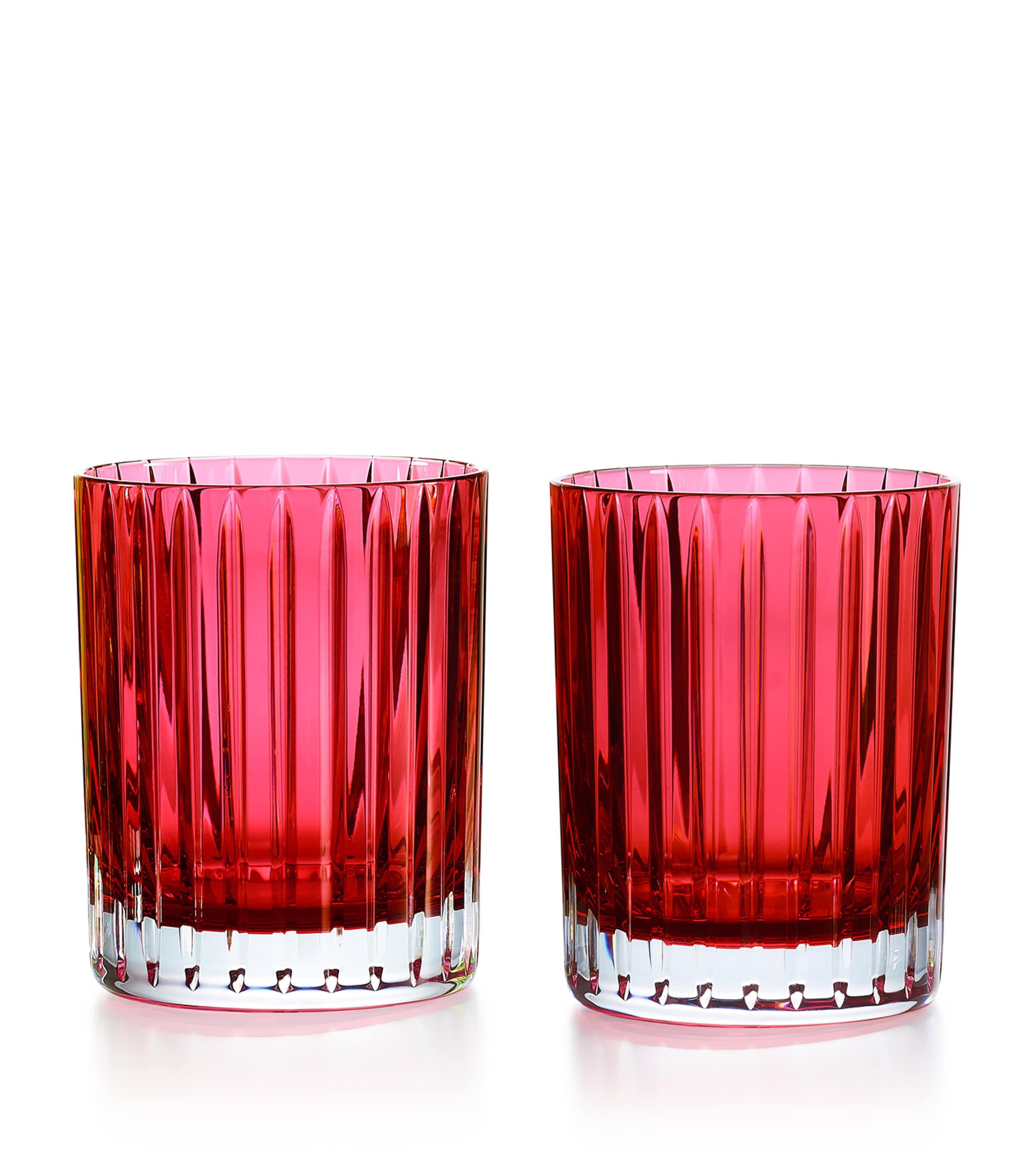 Baccarat Set Of 2 Large Harmonie Red Tumblers In Pink