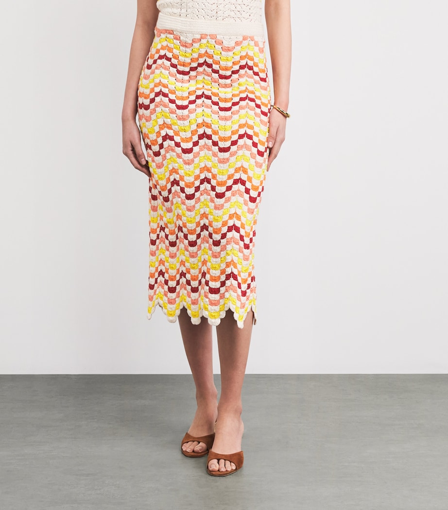 ESCVDO Womens Cotton Crochet Safi Midi Skirt Image 4
