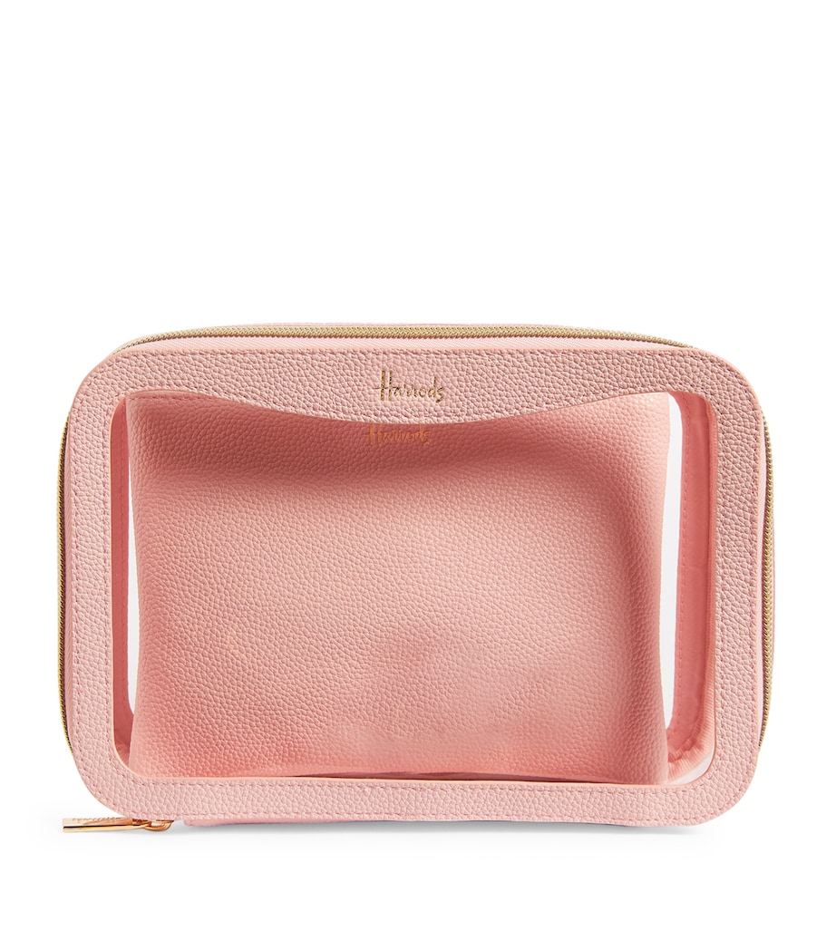 Harrods Transparent Oxford Cosmetic Bag Pink Image 1