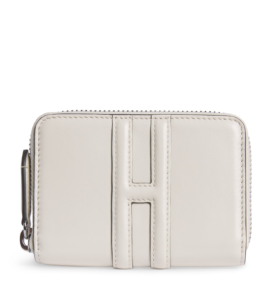 Harrods Leather Zip-Around Purse Ivory Image 1