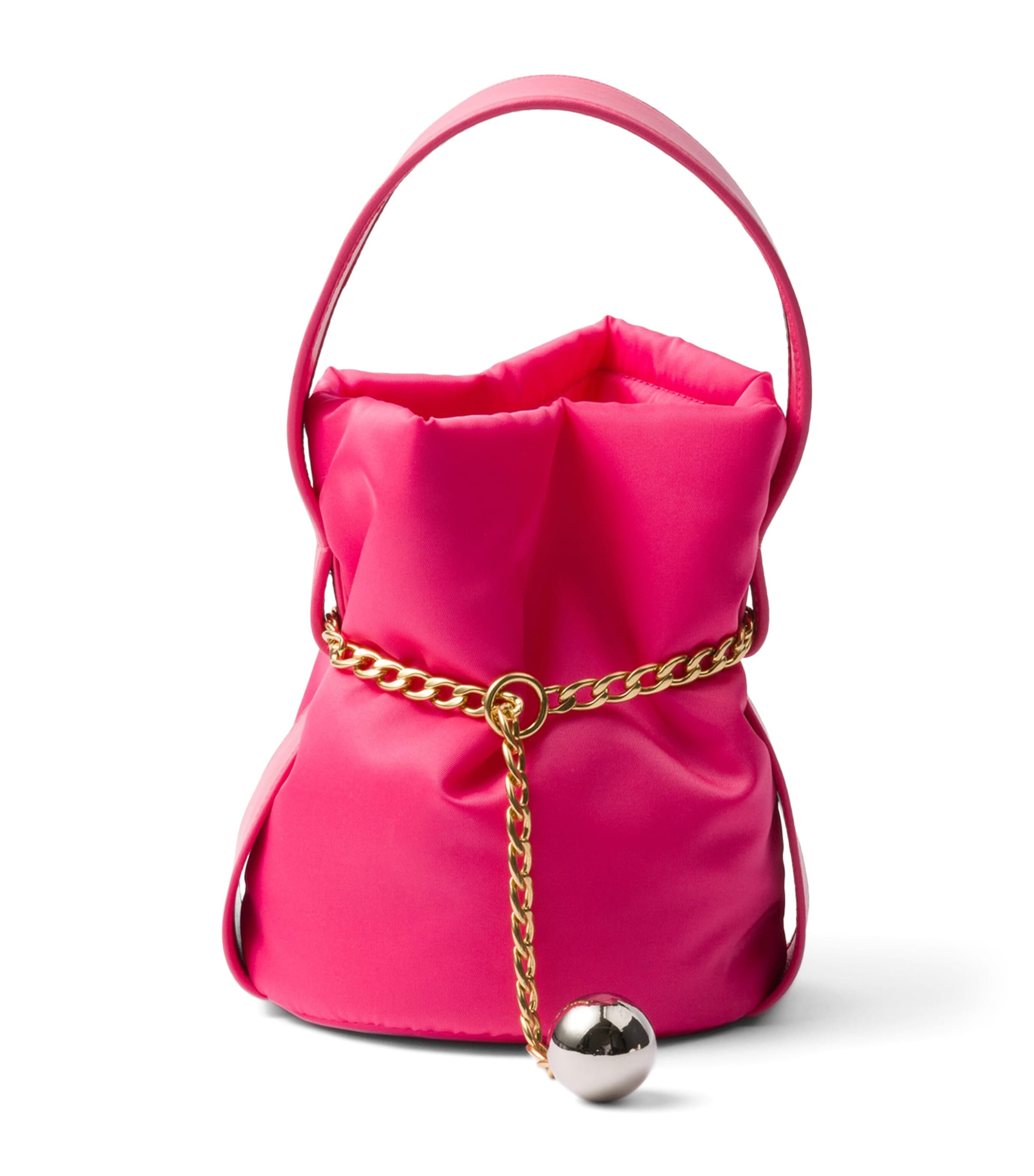 Mini Re-Nylon and Leather Bucket Bag F0505 Image 1