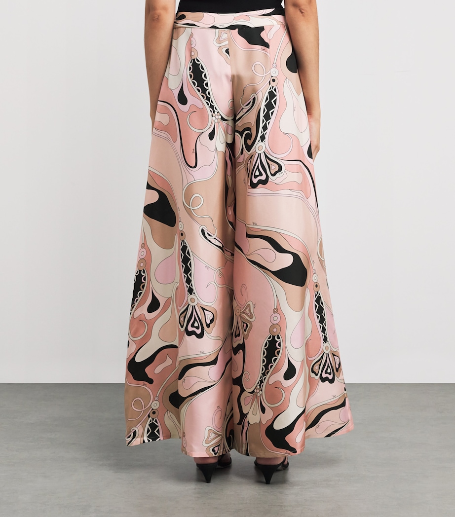 Silk Twill Orchidee Print Trousers 023 NUDE Image 4