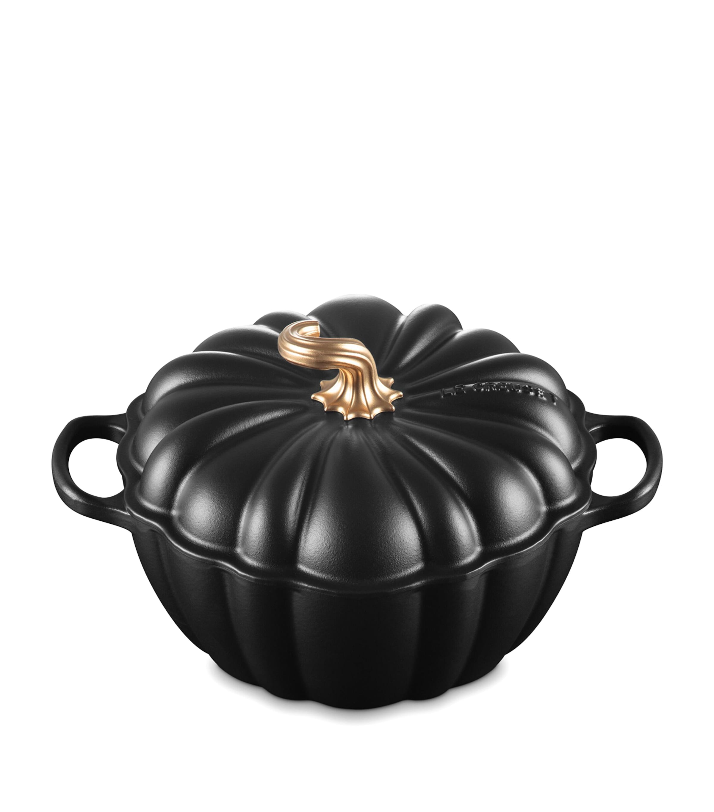 Le Creuset Cast Iron Pumpkin Casserole Dish (24cm) Black Image 2