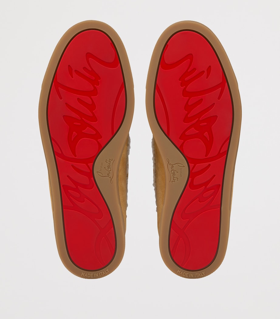 Chambeliboat Suede Shearling-Lined Boat Shoes C562 Image 4