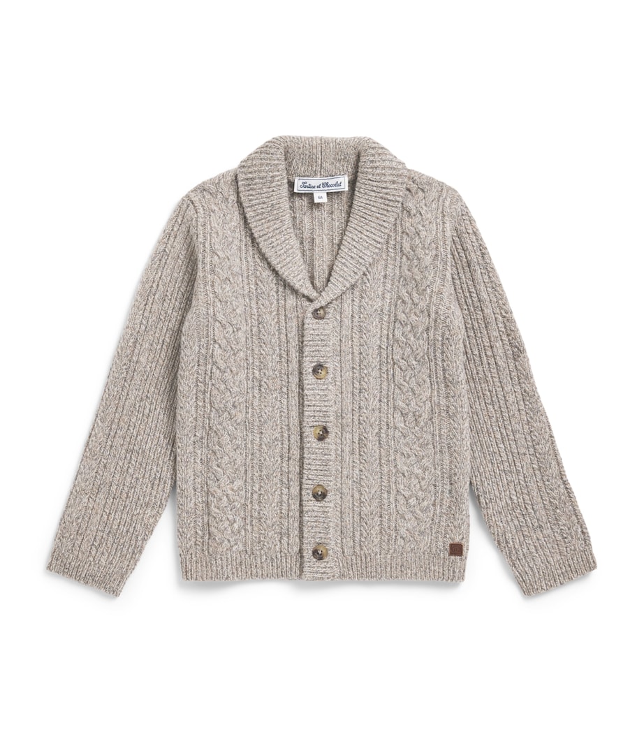 Tartine et Chocolat Wool Shawl-Collar Cardigan (5-12 Years) Image 1