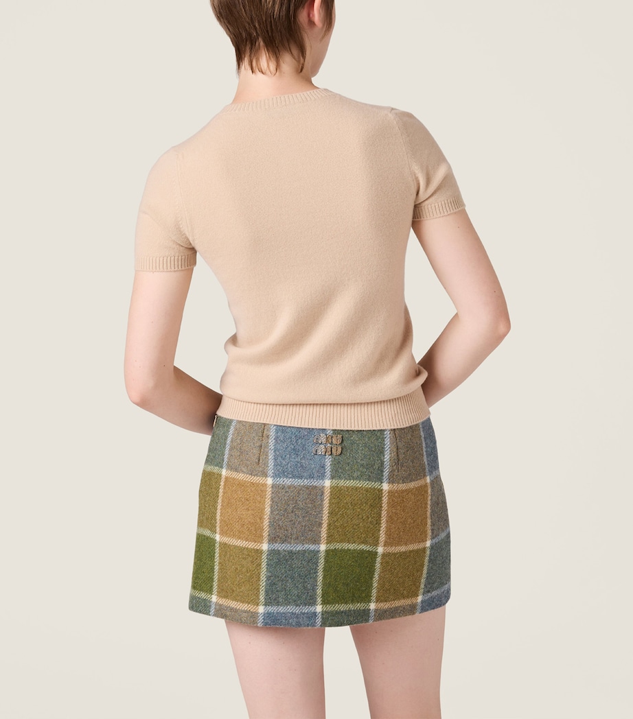 Miu Miu Womens Cashmere Short-Sleeve Sweater Image 3