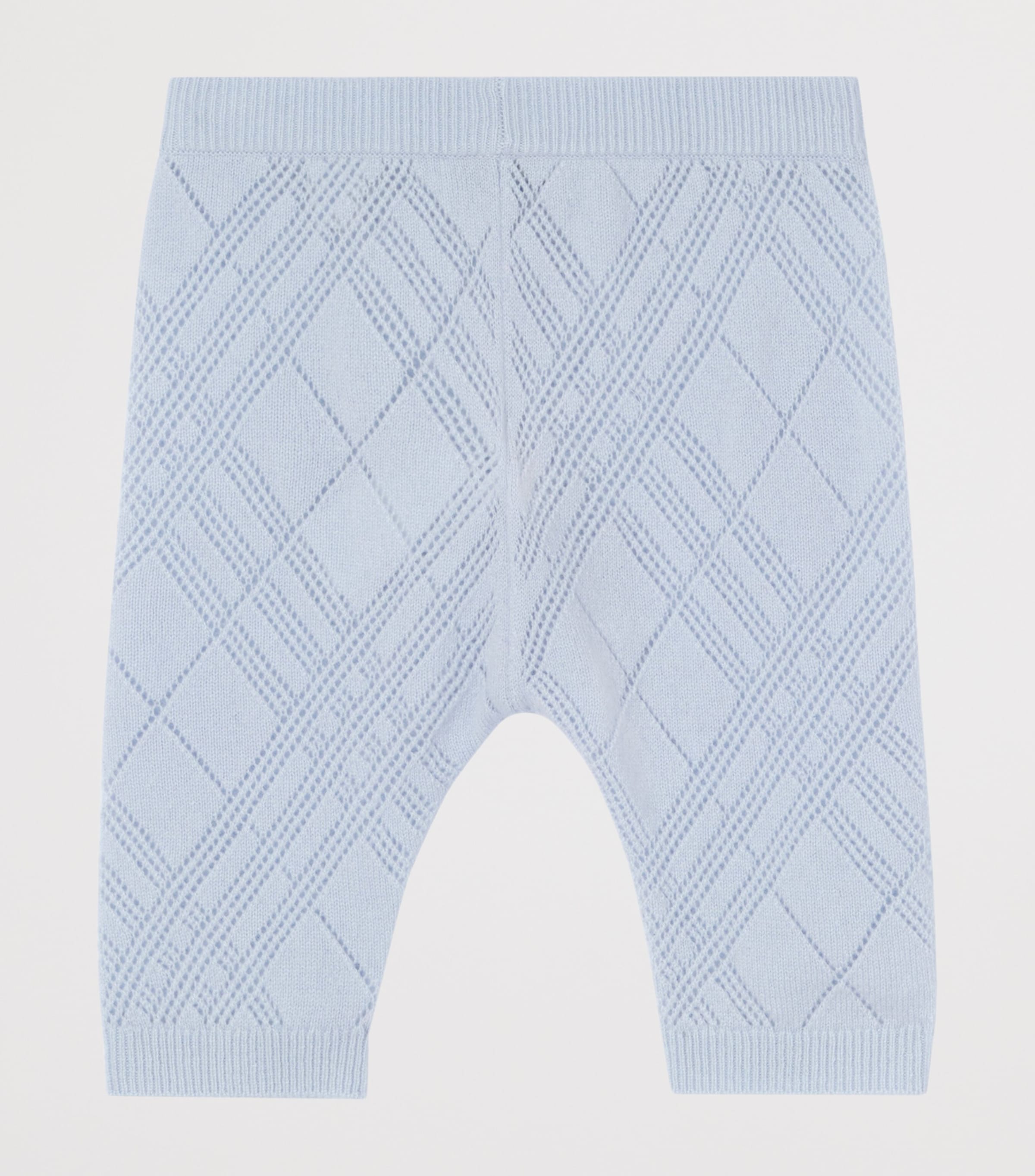 Burberry Kids Cashmere Check Cardigan and Trouser Set (1-18 Months) Dusty Blue Image 5