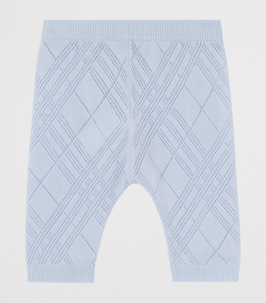 Burberry Kids Cashmere Check Cardigan and Trouser Set (1-18 Months) Dusty Blue Image 5